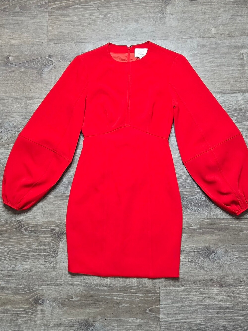 Cinq à Sept Red Balloon Sleeve Sheath Dress Size 0